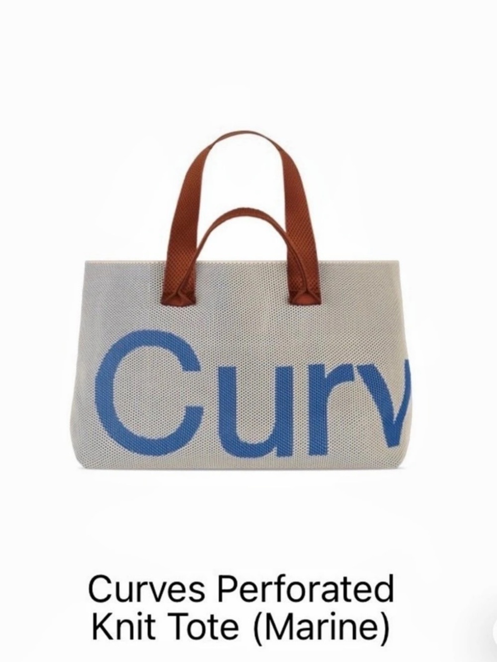Curves by Sean Brown Curves Perforated Knit Tote (Marine) in White & Blue